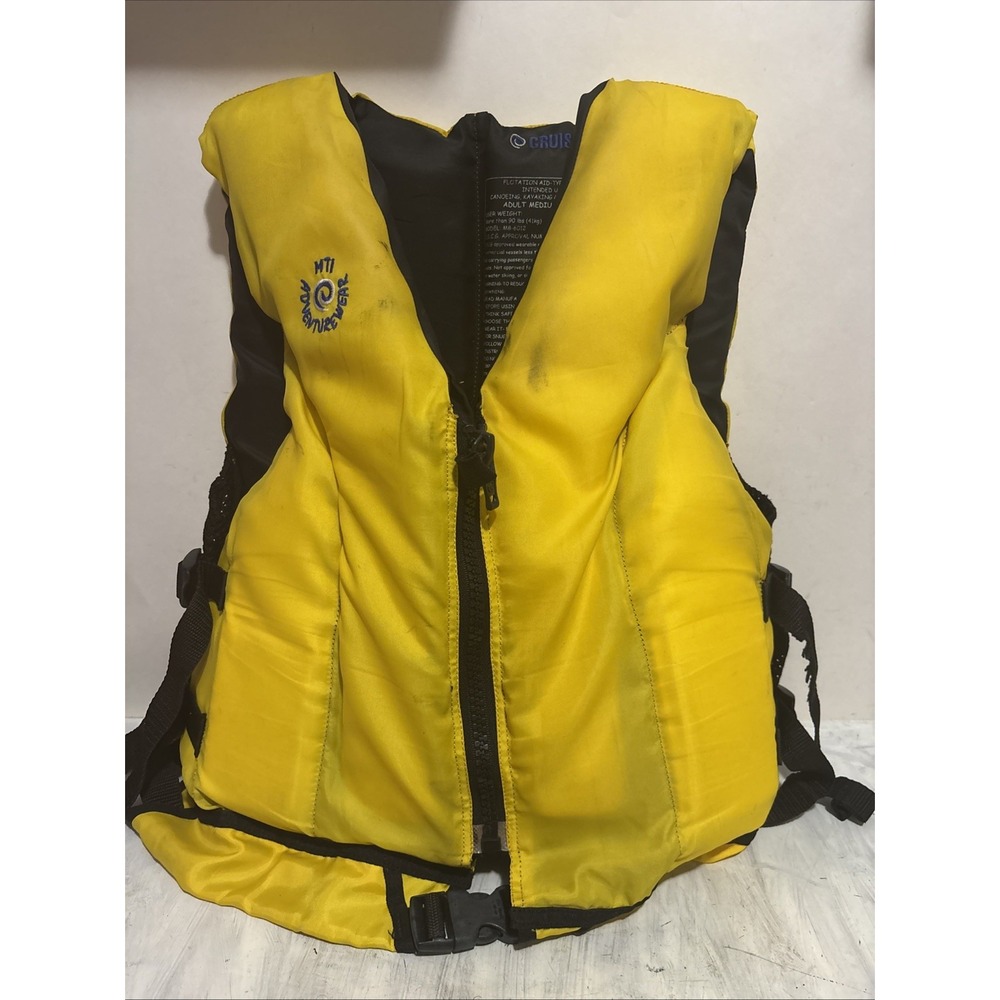 MTI Adventurewear Cruiser Life Jacket Yellow Adult M/L Type III PFD MB-6012
